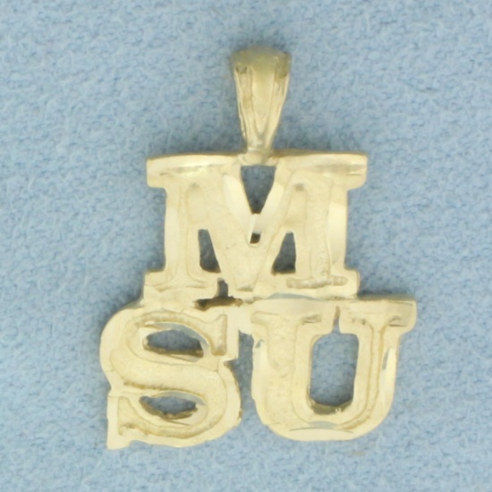 Msu Michigan State University Pendant In 14k Yellow Gold