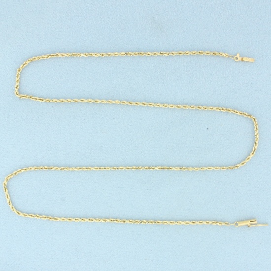 18 Inch Rope Link Chain Necklace In 14k Yellow Gold