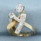 Designer Diamond Modern Abstract Ring In 14k Yellow And White Gold