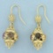 Multi Color Gemstone Dangle Chandelier Earrings In 18k Yellow Gold