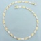 17 Inch Two Tone Diamond Cut Designer Link Necklace In 14k Yellow And White Gold