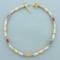 Sapphire And Diamond Two Tone Bracelet In 14k White And Yellow Gold