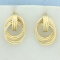 Doorknocker Knot Design Earrings In 14k Yellow Gold