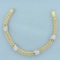 Italian Diamond Chevron Foxtail Bracelet In 14k Yellow Gold