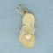 Heart Sandal Charm Or Pendant In 14k Yellow Gold