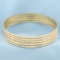 Two Tone Stacking Bangle Bracelets Set Of 5 In 18k Yellow & White Gold