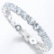 Sky Blue Topaz Eternity Stacking Band Ring In Sterling Silver