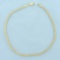 Square Cable Rolo Link Anklet In 14k Yellow Gold