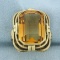 Vintage Wirework Citrine Statement Ring In 14k Yellow Gold