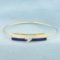 Lapis Lazuli And Diamond Hinged Bangle Bracelet In 14k Yellow Gold