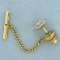 Vintage Diamond Tie Tack Pin In 14k Yellow Gold