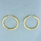 Diamond Cut Zigzag Design Hoop Earrings In 14k Yellow Gold
