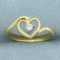 Diamond Heart Ring In 18k Yellow Gold