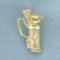 Diamond Cut Golf Clubs Pendant In 14k Yellow Gold