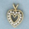 Diamond Heart Pendant In 14k Yellow Gold