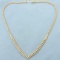 Italian Diamond V Necklace In 14k Yellow Gold
