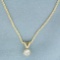 Diamond Solitaire Necklace In 14k Yellow Gold