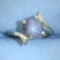 Grey Star Sapphire Ring In 14k White Gold