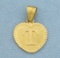 T Initial Monogram Heart Pendant In 21k Yellow Gold