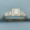 Vintage Diamond Engagement Ring In 14k Yellow Gold