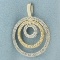 Circles Dimond Pendant In 14k White And Yellow Gold