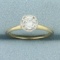 Vintage Diamond Solitaire Engagement Ring In 14k Yellow Gold