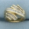 Baguette Diamond Right Hand Ring In 10k Yellow Gold