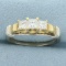 Princess Diamond Three Stone Wedding Or Anniversary Ring In 14k Yellow And White Gold
