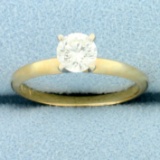 Round Brilliant Diamond Solitaire Engagement Ring In 14k Yellow And White Gold