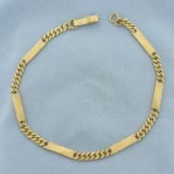 Bar And Link Chain Link Anklet In 18k Yellow Gold