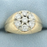 Diamond Target Design Ring In 14k Yellow Gold