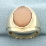 Mens Morganite Doublet Statement Ring In 10k Yellow Gold