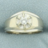 Diamond Solitaire Ring In 14k White Gold