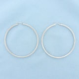 Large Hoop Earrings In 18k White Gold