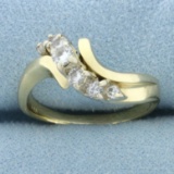 Diamond Waterfall Ring In 14k Yellow Gold
