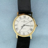 Mens Baume And Mercier Swiss Watch Model 65225 In Solid 14k Yellow Gold Case