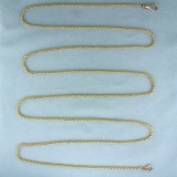48 Inch Rope Link Chain Necklace 14k Yellow Gold
