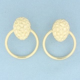 Large Door Knocker Hoop Earrings In 14k Yellow Gold