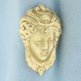 Diamond Goddess Pendant In 14k Yellow Gold
