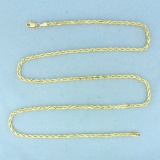 Mens 24 Inch Rope Link Chain Necklace In 14k Yellow Gold
