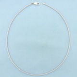 18 Inch Omega Link Necklace In 14k White Gold