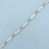 Designer Philippe Charriol Heavy Bar Link Bracelet In 18k White Gold