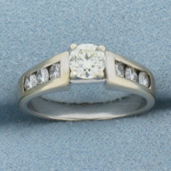 Round Brilliant Diamond Engagement Ring In 14k White Gold