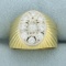 Italian Diamond Bulls Eye Target Design Ring In 18k Yellow Gold