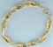 Designer Oval Double Link Bracelet In 14k Yellow Gold