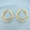 Double Square Tube Hoop Earrings In 14k Yellow Gold