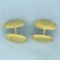 Vintage Oval Cuff Links In 14k Yellow Gold
