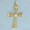 Unique Cross Pendant In 14k Yellow Gold