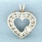 Diamond Heart Pendant In 14k White Gold