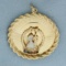 Engravable Happy Anniversary Gemstone Charm Or Pendant In 14k Yellow Gold